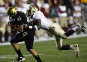 Samson makes a nice grab as University of Colorado loses a close one to Florida State